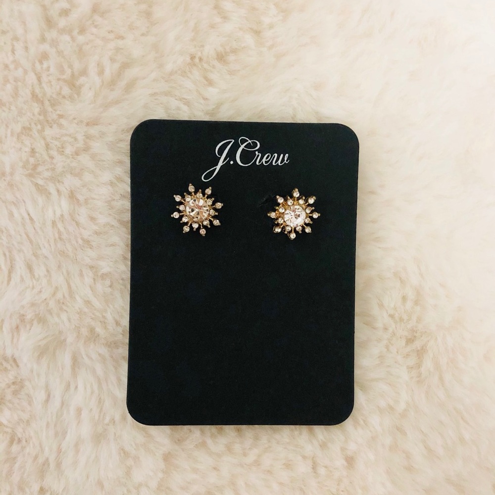 J.Crew Crystal snowflake stud earrings
